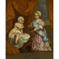 thumbnail image 2 of Circle of Sir Peter Lely 15x18 Gold Ornate Wood Frame and Double Matted Museum Art Print Titled - Portrait of Charles, 3rd Marquess of Tweeddale (1667-1715), and His Brother, Lord John Hay (, 2 of 4