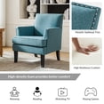 thumbnail image 6 of Tina's Home Upholstery Armchair Accent Chair Sofa Couch Wood Legs Nailhead Trim Bedroom Home Living Room Teal, 6 of 7