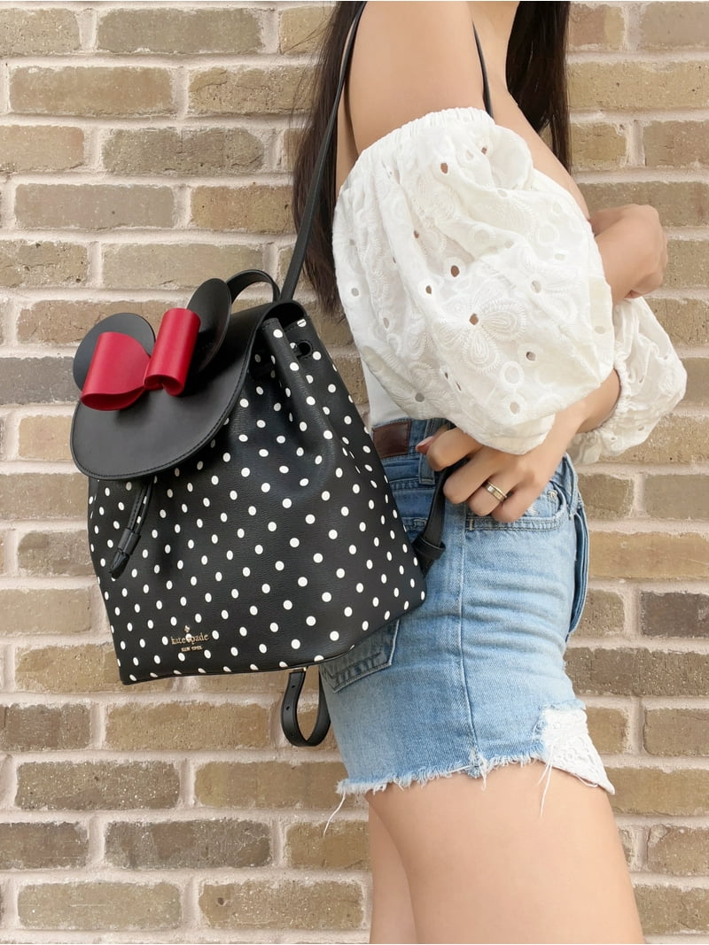 Kate Spade New York Minnie Mouse Drawstring Backpack, Black  display picture 3