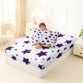 thumbnail image 4 of Manfei Cute Stars Twin Fitted Sheet,Kawaii Cartoon Themed Bedding,Dark Purple,2pcs, 4 of 6