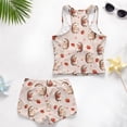 thumbnail image 6 of COEQINE Two Piece Taniki Swimsuit for Girls, Round Neck Top with Shorts Racerback Swimwear with Chest Pad, Modest Bathing Suit for 6-7 Year Olds, Easy Care, Hedgehog Strawberry Heart, 6 of 8