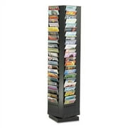 Safco Steel Rotary Magazine Rack 92 Compartments 14w x 14d x 68h Black 4325BL