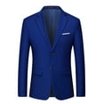 thumbnail image 2 of BiZtdJrK Mens Wedding Party Blazer Notched Lapel Long Sleeve Two Button Suit Jackets Big and Tall Regular Fit Casual Sport Coat Blue XXXXXXL, 2 of 8