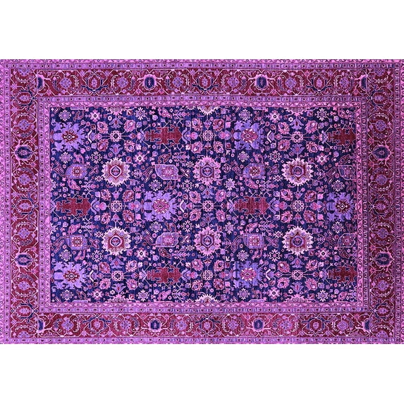 Ahgly Company Indoor Rectangle Oriental Purple Industrial Area Rugs, 5' x 8'