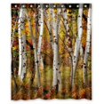 thumbnail image 1 of Cortina de Ducha de Poliéster Impermeable ABPHQTO Abedules de Otoño Blanco 150x180 cm, 1 of 1
