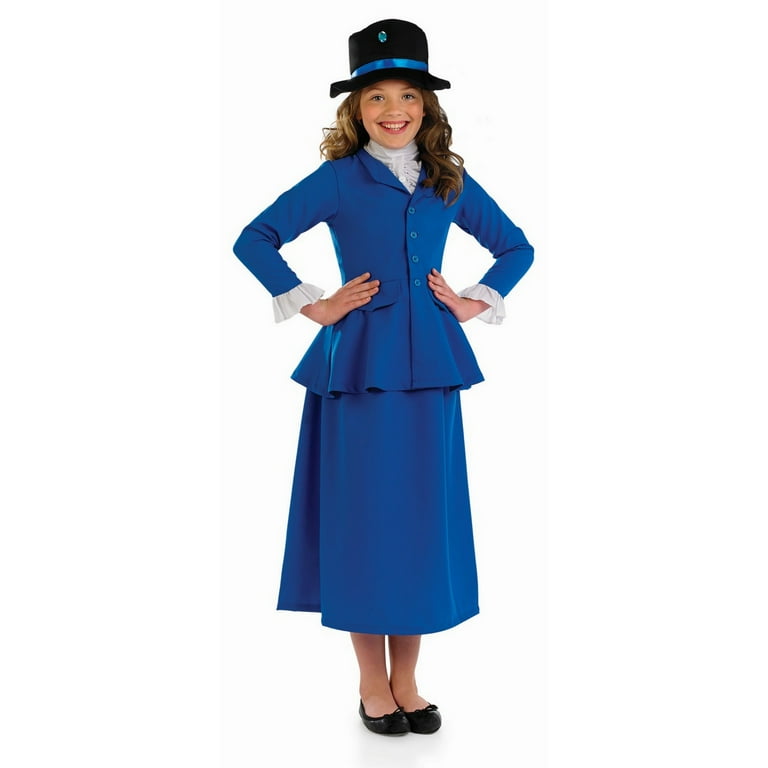 Victorian Nanny Costume Kids Blue Victorian Nanny Costume Kids Blue