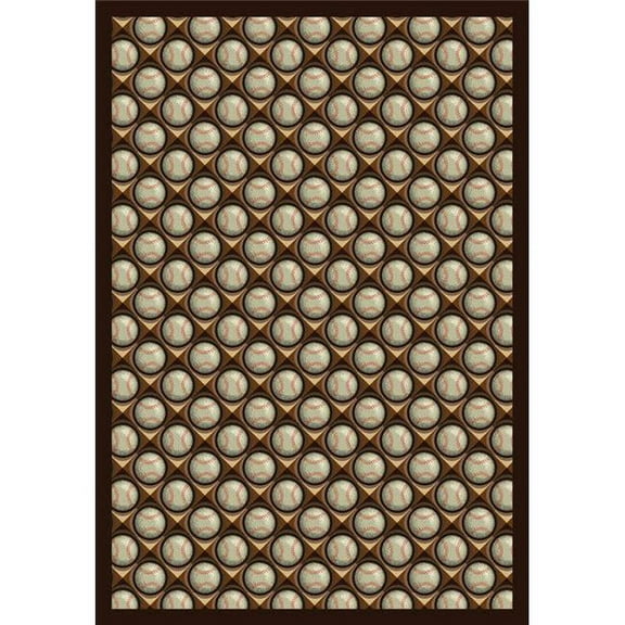 Bases Loaded Leather Glove 3 ft.10 in. x 5 ft.4 in. 100 Pct. STAINMASTER Nylon Machine Tufted- Cut Pile Sports Rug