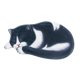 thumbnail image 2 of Bonita alfombra de baño con forma de gato durmiendo, felpudo interior de entrada. Blanco negro, 2 of 9