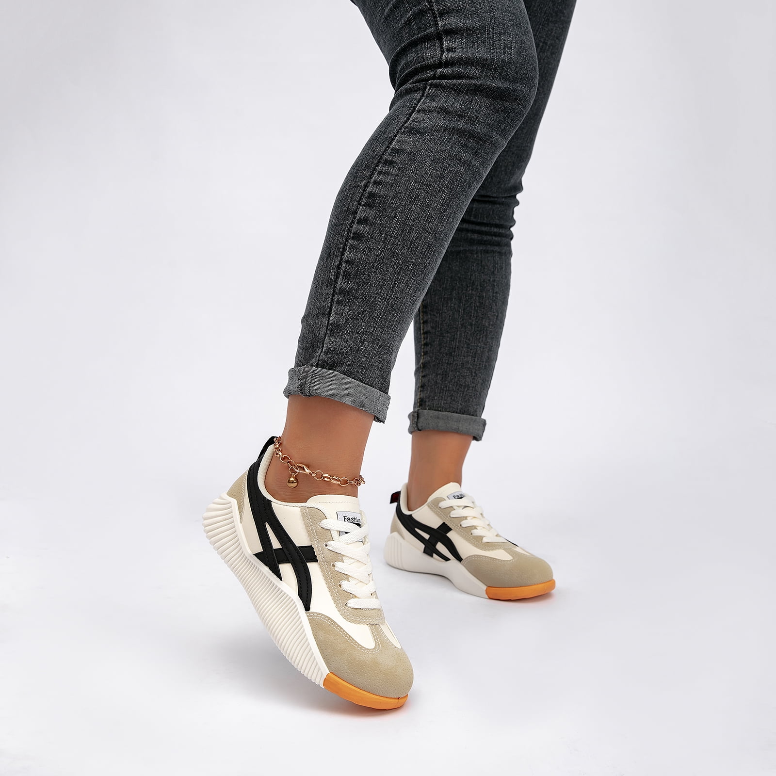 Women's Tennis Sneakers Walking Flat Low-Top Casual Lace-Up Orthopedic Sneakers For Women Comfort Vintage Sneakers with Walking Sports Work Traval