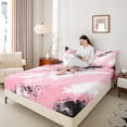 thumbnail image 4 of Manfei Teens Adults Abstract Oil Painting Twin Sheet Sets 3pcs,Vintage Aesthetic Twin Fitted Sheet Microfiber,Retro Gradient Minimalist Breathable Flat Sheet,Breathable Home Decor, 4 of 7