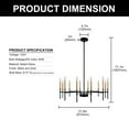 thumbnail image 5 of YANSUN 12-Light Black and Gold Modern Farmhouse Chandelier, Large Candle-Style Hanging Ceiling Light for Kitchen Island Dining Room Over Table, 5 of 7