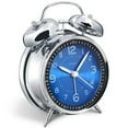 thumbnail image 1 of Peakeep Reloj despertador ruidoso para adultos que duermen mucho, metal de 4 pulgadas, doble campana, funciona con pilas, para decoración de dormitorios (joya azul), 1 of 5