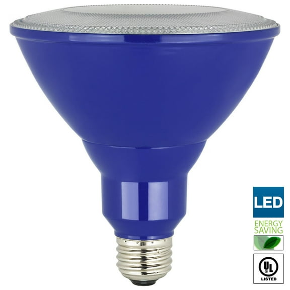 Sunlite LED PAR38 Blue Floodlight Bulb, 8W (25W Equivalent), Medium (E26) Base, Indoor, Outdoor, Wet Location, 25,000 Hour Lifespan, UL Listed