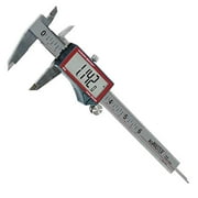 Calculated Industries 7410 AccuMASTER 6-Inch Digital Caliper, Fractional (1/64ths) + Inch + Metric with Largest Display Digits for Woodworkers | Stainless Steel | IP54 Splash/Dust Resistant