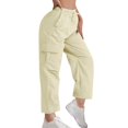 thumbnail image 3 of Bovemsi Casual Pants for Women Womens Plus Size Wide Leg Cargo Summer Hiking Outdoor Pant Beach Trousers with Pockets, 3 of 6
