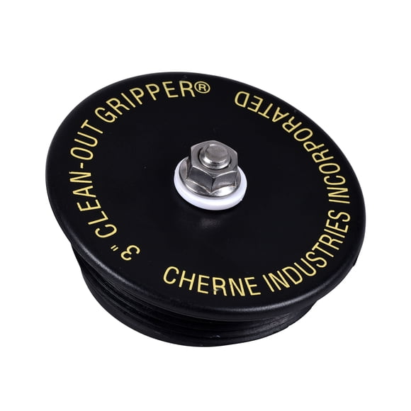 Tapón de limpieza mecánico Cherne Gripper, 3 pulgadas, negro, 7,62 cm
