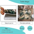 thumbnail image 3 of Fitted Elastic Edge Square Tablecloths, Green and Golden Leaves Polyester Table Cover, for Kitchen Dining Party Patio Tabletop Decoration, Fit for 36" x 36"Square Table, 3 of 5