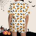 thumbnail image 4 of Pyjama Femme Graphique Imprimé Satin Mignon Vêtements de Nuit Boutons Manches Courtes Hauts Shorts Ensembles, 4 of 5