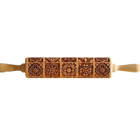 

Christmas Rolling Pins Rock Snowflake Elk Wooden Rolling Cookies Cake Patterned Roller W2q2 Baking 35*5cm Bisc Fondant Embossing R5P9