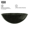 thumbnail image 5 of VIGO Giovanni Onyx Gray Glass 17 in. L x 17 in. W x 6 in. H Round Vessel Bathroom Sink, 5 of 8