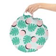 thumbnail image 2 of Acorn Round Floor Cushion with Handle, Colorful Memphis Style Tropical Hipster Circles Monstera Leaves Minimalist, Pillow for Living Room & Dorms, 18" Round, Sea Green and Rose, by Ambesonne, 2 of 4