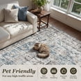 thumbnail image 2 of SIXHOME 9'x12' Washable Area Rug for Living Room Vintage Medallion Distressed Carpet Soft Low Pile Large Rug for Bedroom Dining Room Office Retro Indoor Home Decor Blue and Gray, 2 of 6