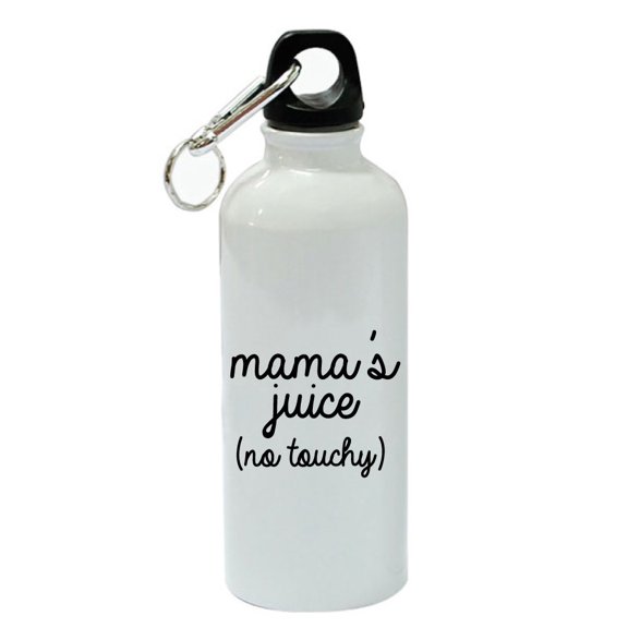 Mama's Juice No Touchy White Aluminum Sports 20 oz Water Bottle