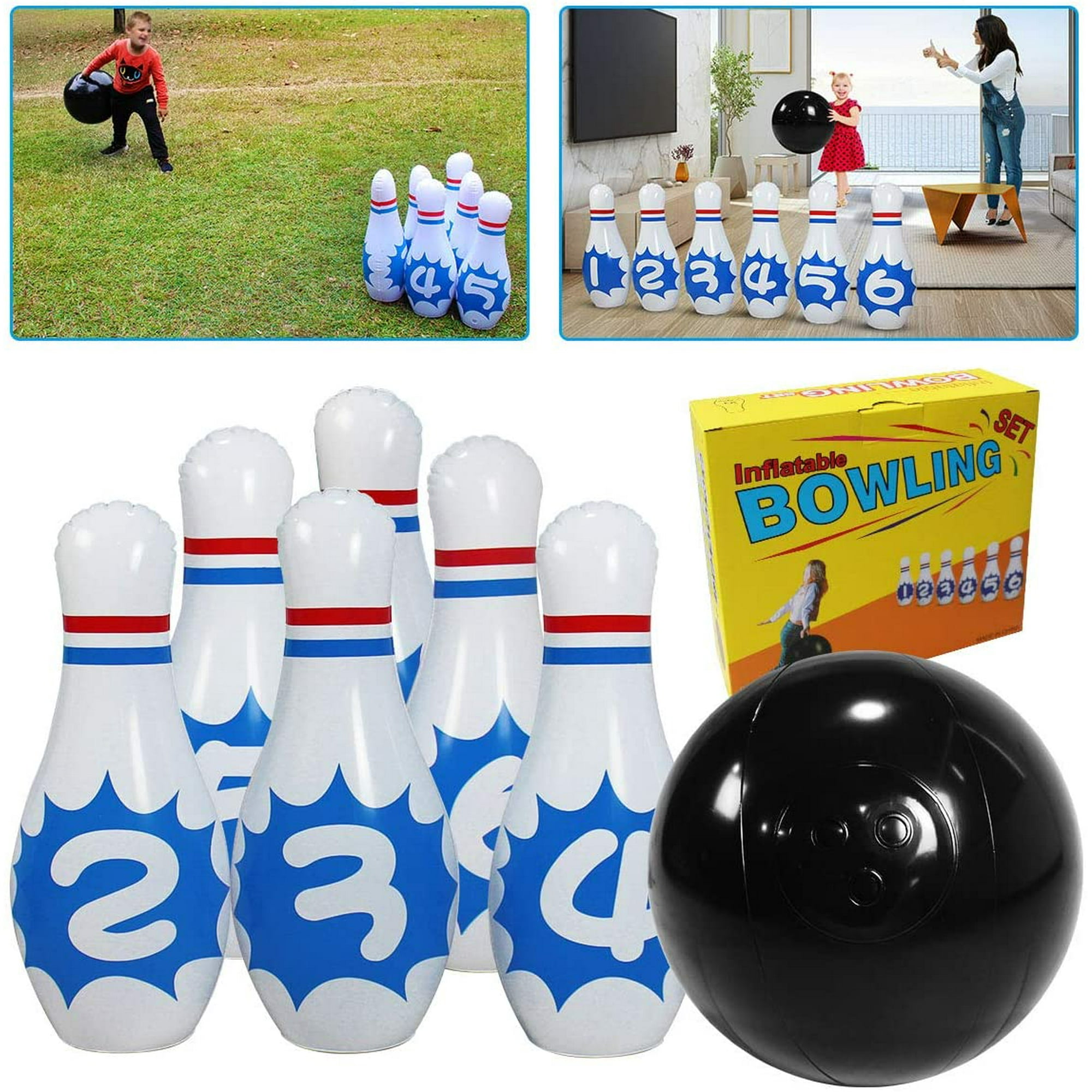IGUOHAO Inflatable Bowling Game Set, Lawn Games,Outdoor Games,Kids Outdoor Activities,Bowling Set for Kids are Perfect for Family Activities(Ball ...