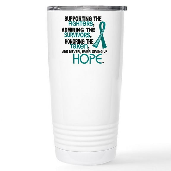 CafePress - © Supporting Admiring 3.2 Ovarian Cancer Shirts Ce - Insulated Stainless Steel Travel Tumbler 20 oz.