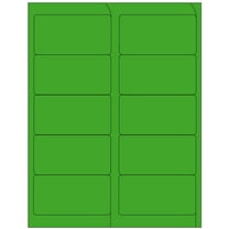 Compulabel 312142 Fluorescent Green Address Labels for Laser Printers, 4 x 2 Inch, Permanent Adhesive, 10 per Sheet, 100 Sheets per Carton