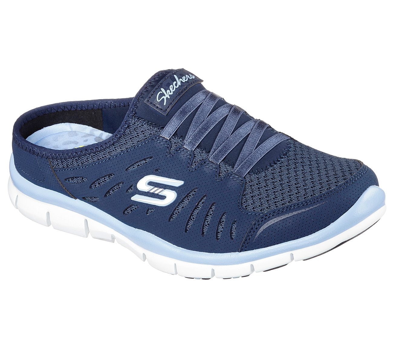 Skechers Sport Women's Gratis No Limits Fashion Sneaker,Navy/Light Blue