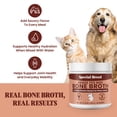 thumbnail image 2 of Bone Broth Powder for Dogs and Cats - Dog & Cat Food Topper for Picky Eaters - Grass Fed Beef Bone Broth Supplement - Supports Hydration, Joint, Immunity & Heart Health - Serve Dry or Wet - 4.75oz, 2 of 9