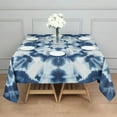 thumbnail image 3 of Blue White Tie Dye Mandala Pattern Square Tablecloth,Waterproof Square Table Cover,Wipeable Spillproof Washable Table Cover for Home Kitchen Party Decor 42"X42"(107x107cm), 3 of 6