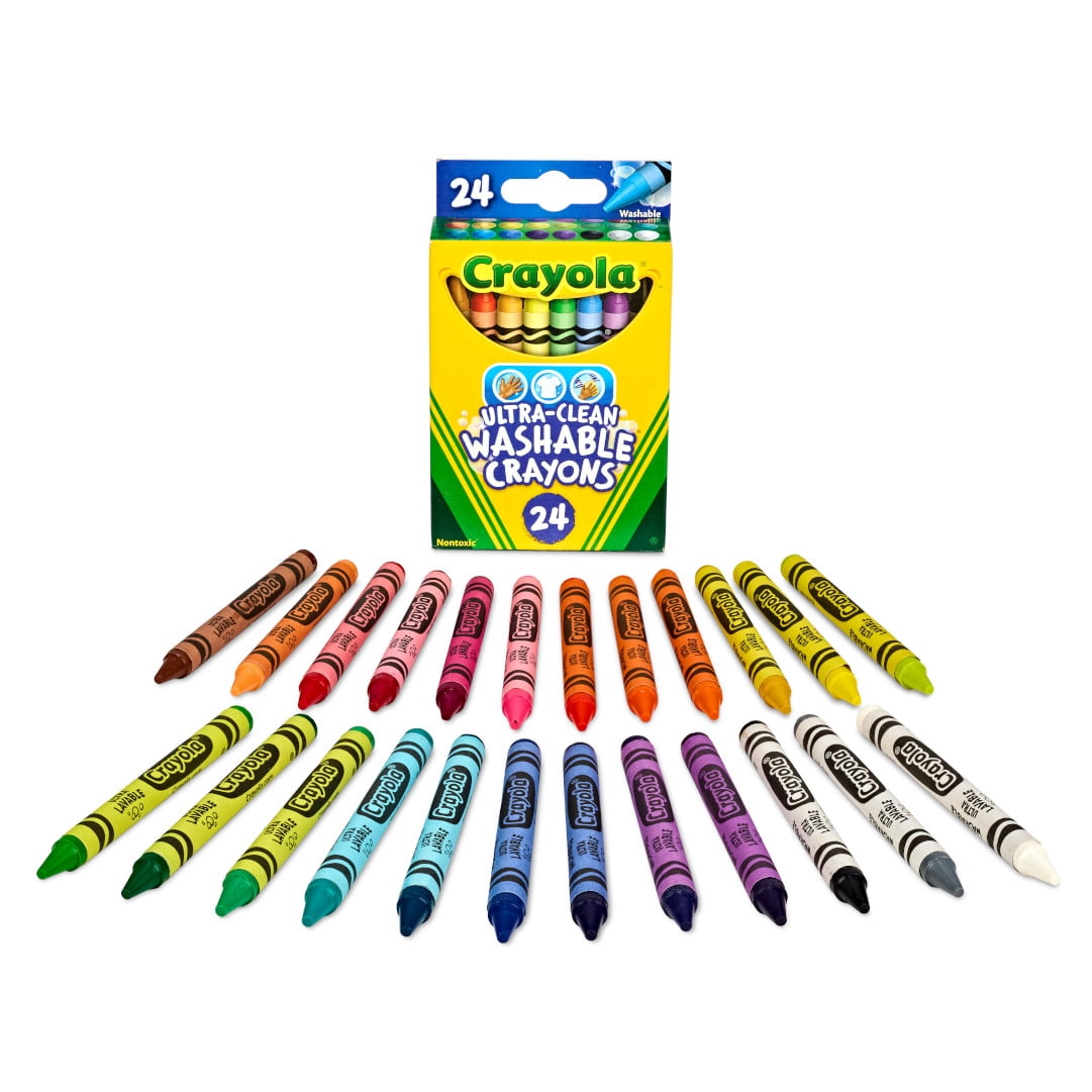 Crayola Ultra-Clean Washable Crayons, 24 Ct, School Supplies for Kids, Art Supplies, Gifts for Kids