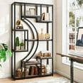 thumbnail image 5 of LGHM Bookshelf Set of 2, 70" H Tall Bookcase with 9 Open Display Storage Shelves for Living Room Home & Office, Gray, 5 of 9