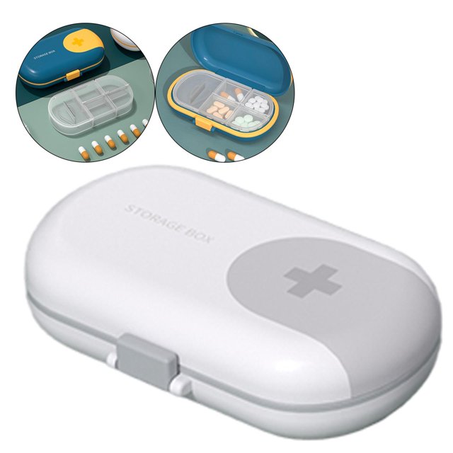 Caja de almacenamiento de medicamentos de 4 rejillas con de gris Colcomx Dispensador de cajas de medicamentos
