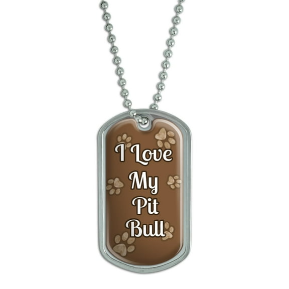I Love Heart My Pet - Pit Bull - Dog Tag