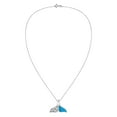 thumbnail image 4 of Ethereal Whale Tail Blue Turquoise Inlay Sterling Silver Necklace, 4 of 6