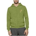 thumbnail image 2 of Mrmaere Men's Hooded Jacket Full-Zip Cut-Out Sleeve Graphic Print Stylish Casual Outerwear for Daily & Leisure Green M, 2 of 6