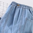 thumbnail image 6 of AINIYS Boys Drawstring Wide Leg Balloon Jeans Elastic Waist Denim Trousers for Street Style Light Blue 2-3Years, 6 of 6