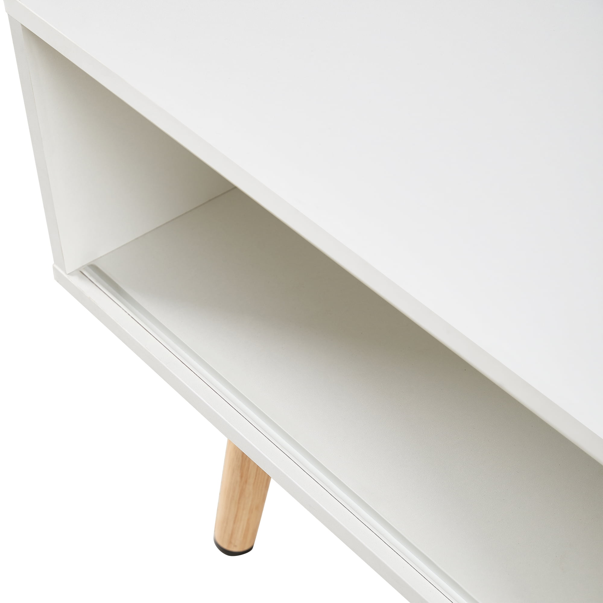 Aukfa Coffee Table with Storage, Modern Sofa Center Table for Living Room Home Office, White