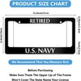 thumbnail image 2 of Retired U.S.  License Plate Frame Quality Metal  Funny Black Car Cover Tag Holder Frames with 2 Holes and Screws 12 x 6 Inch Decoration for US Vehicles Standard Gifts for Women Men, 2 of 11