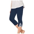 thumbnail image 2 of CPNG Girls Summer Capri Slim Pants Summer Sports 3/4 Length Leggings High Waist Running Yoga Athletic Leggings(Navy,12-13 Years), 2 of 7