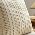 thumbnail image 3 of Striped Throw Pillow Covers Set of 2 Beige Textured Boucle Chic Morden Boho Accent Farmhouse Square Decorative Couch Pillow Covers for Home Decor Bed Sofa Living Room, 3 of 7