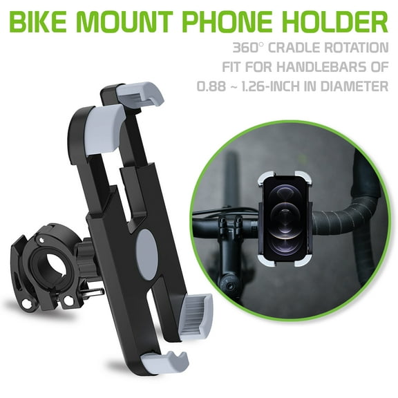 Bike Smartphone Mount, Universal Heavy Duty Bicycle Holder Mount With 360 Degree Rotation Compatible with iPhone, Samsung Galaxy Note and Other 4.7”-6.8” Devices