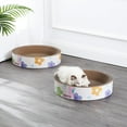thumbnail image 3 of THE LICKER STORE Daisy 18.13" Modern Cardboard Bowl Cat Scratcher with Catnip, White/Multi (Set of 2), CSR1001A-SET2, 3 of 9