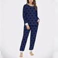 thumbnail image 5 of Dazajoo Fluffy Pajamas for Women Soft Fleece Warm Pajama Set Fuzzy Pjs Winter 2 Piece Flannel Lounge Sets with Pockets Blue,L, 5 of 7