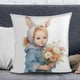 thumbnail image 2 of Uuiauoio Easter Bunny Rabbit Pillow Case Colorful Bunny Throw Pillow Cover Spring Holiday Decorative Throw Pillow Easter Pillowcase Square Cushion Cover for Couch, 2 of 6