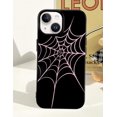 thumbnail image 6 of Compatible with iPhone 15 Case Cute for Women Girly Boys Men Spider Web Print Design Soft TPU Shockproof Protective for iPhone 15 - Pink Web, 6 of 12