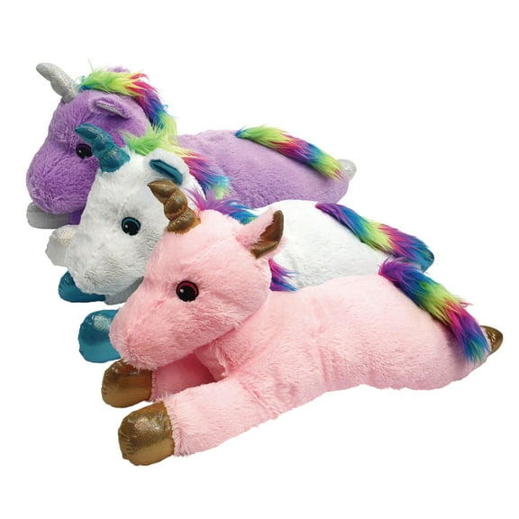 Multipet Jumbo Plush Unicorn Dog Toy, 24", Colors May Vary